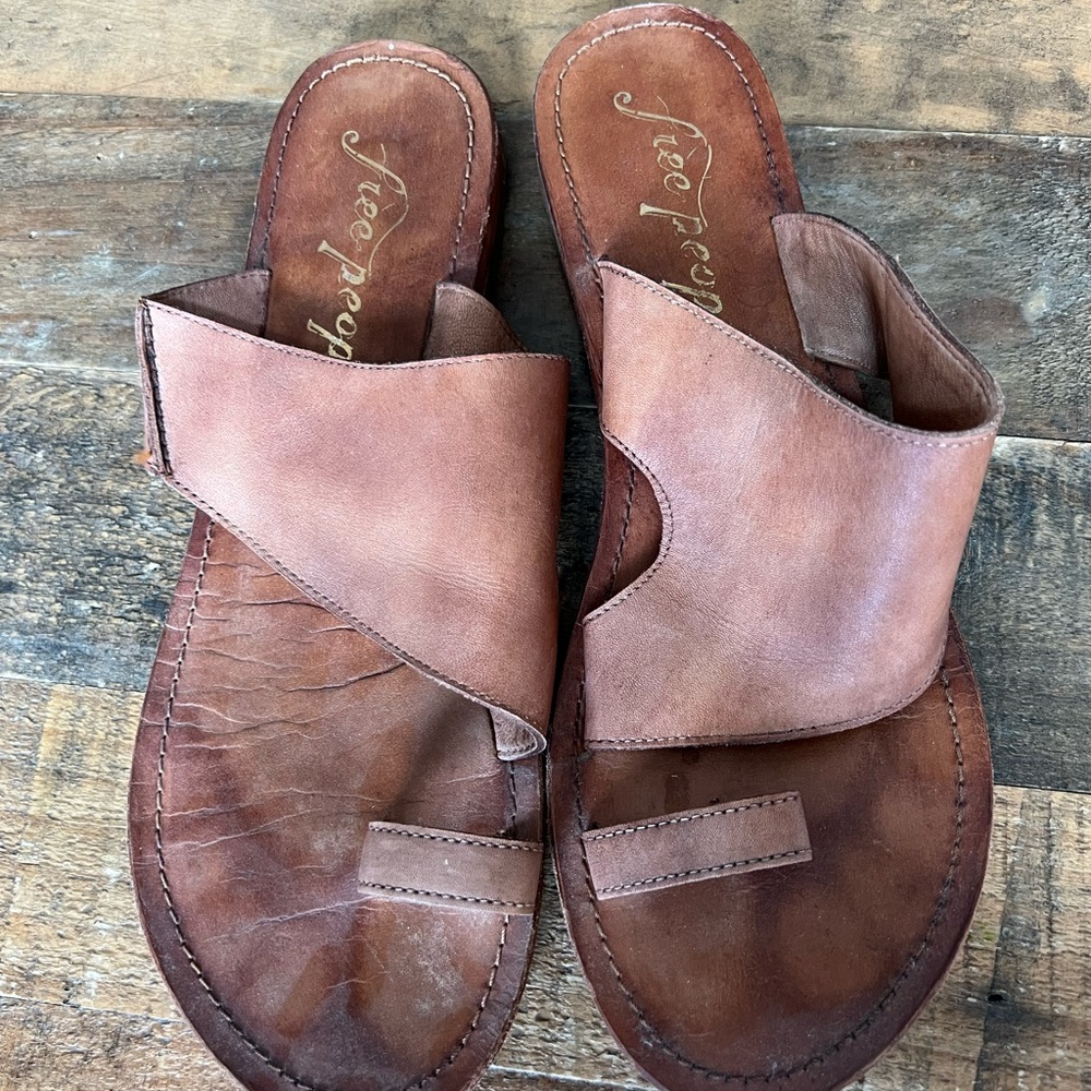 Free People Brown Leather Sandals